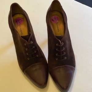 Arturo Chiangmai brown suede and leather high heel shoes 8 1/2 M Good condition